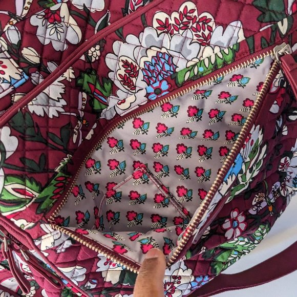 Vera Bradley Bordeaux Blooms Iconic Weekender Travel Bag - Picture 6 of 15
